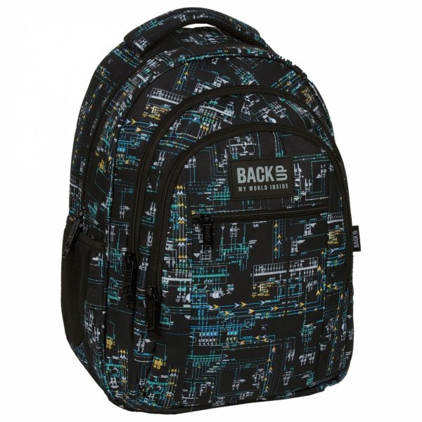 KOMPLET 4w1 PLECAK MŁODZIEŻOWY BACKUP DLA CHŁOPAKA SZKOLNY UKŁAD SCALONY