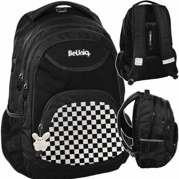 KWIATY SZACHOWNICA PLECAK SZKOLNY BeUniq MŁODZIEŻOWY DLA DZIEWCZYNY