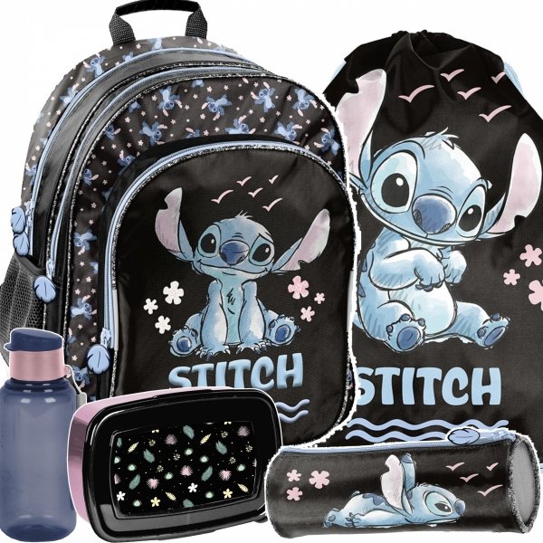 PLECAK STITCH SZKOLNY DO 1 KLASY KOMPLET 5 ele. LILO i STICH DLA DZIEWCZYNY