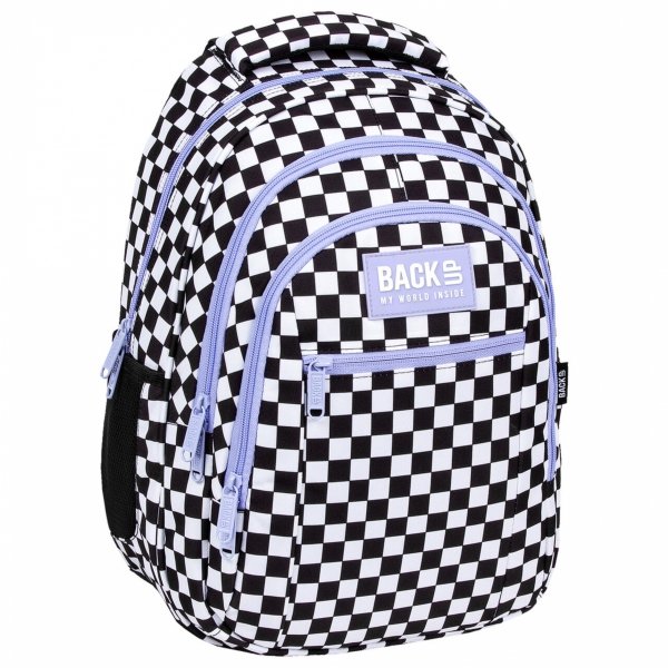 SZACHOWNICA PLECAK MŁODZIEŻOWY BACKUP SZKOLNY KRATKA KRATKA FIOLET DERFORM
