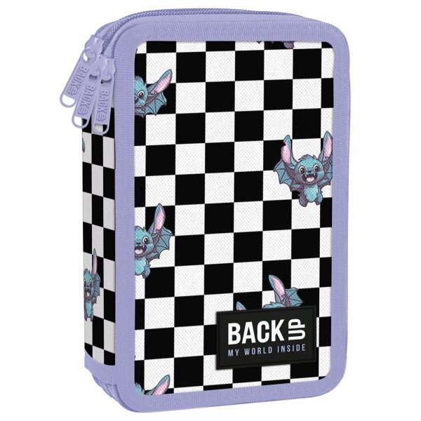 POTRÓJNY PIÓRNIK BACKUP 3 KOM. Z WYPOSAŻENIEM DLA UCZNIÓW SZACHOWNICA FUZZ