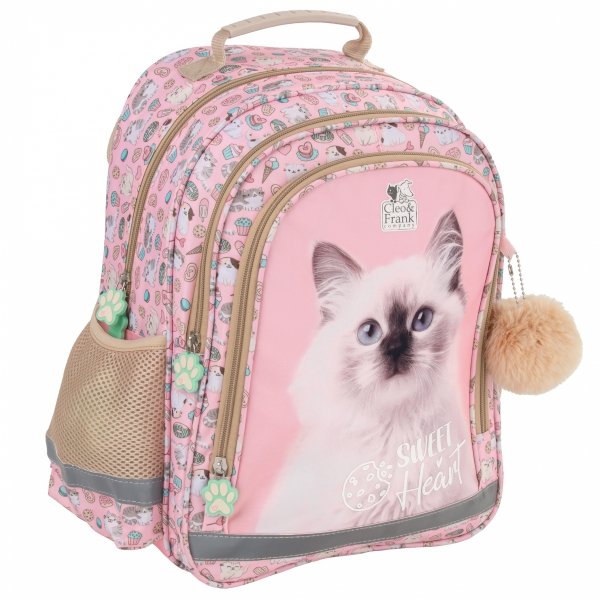 PLECAK Z KOTKAMI DLA UCZENNIC SZKOLNY ZESTAW 5w1 DO 1 KLASY TORNISTER CATS