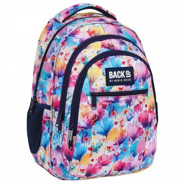MŁODZIEŻOWY PLECAK BACKUP KWIATOWY SZKOLNY DZIEWCZĘCY KOLOROWE KOMPLET 5 el