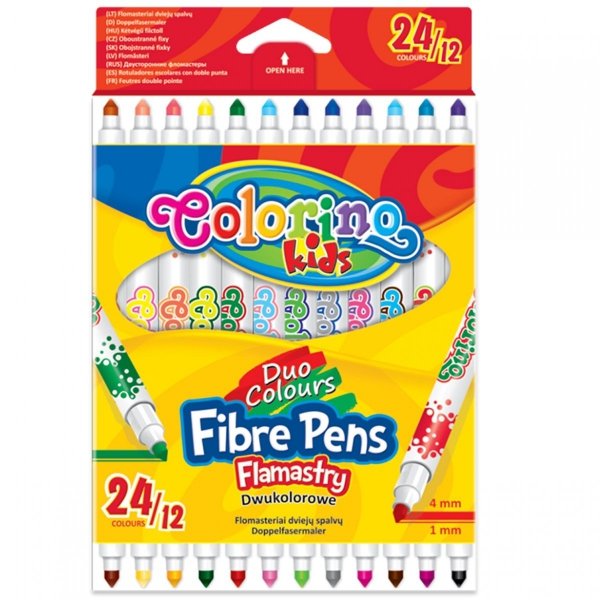 Dwukolorowe Flamastry Markery 12/24 Colorino Mazaki Pisaki [32353PTR]