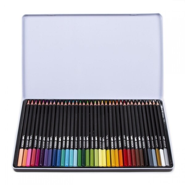 Kredki w Metalowym Pudełku 36 kolorów Kidea Ołówkowe Kidea Derform [KTMP36KA]