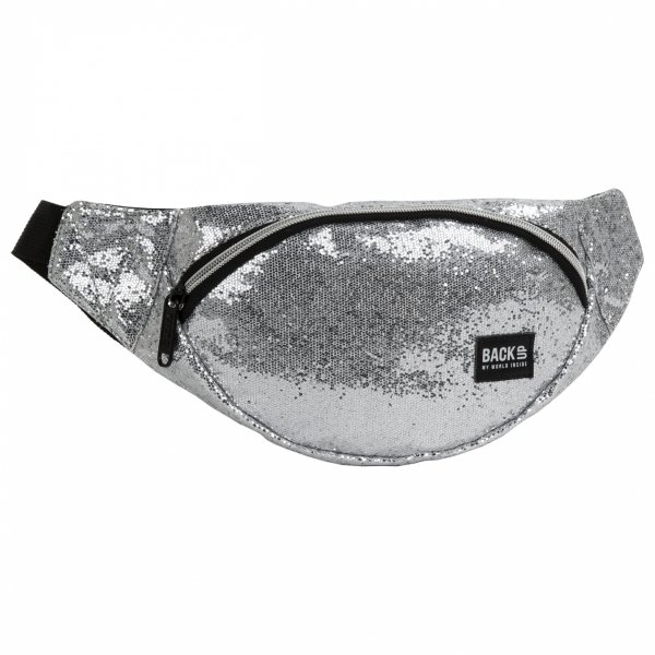 Silver Saszetka na Pas Nerka Torebka Biodrówka Dziewczęca Cekinowa