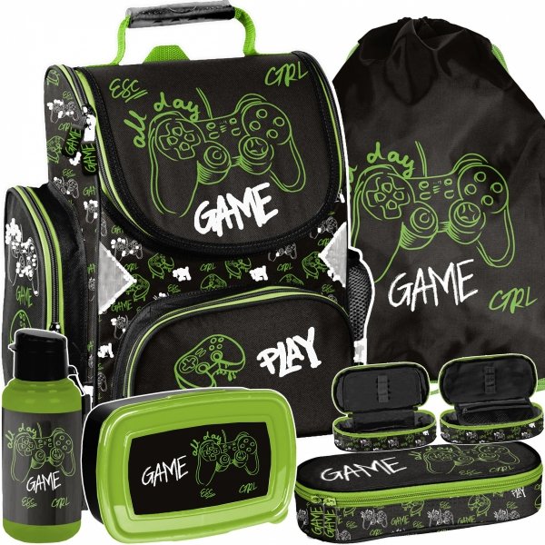 TORNISTER GAMEPAD GRA SZKOLNY GAMING GRY CHŁOPIECY DO KLAS 1-4 ZESTAW 5el