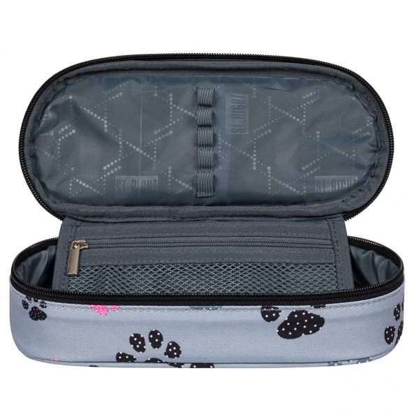 Plecak St.right Szkolny z łapkami szary dla dziewczyny [BP1]