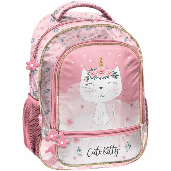 PLECAK SZKOLNY KOTY DO 1 KLASY PODSTAWÓWKI KOTEK DZIEWCZĘCY Z KOTKIEM CATS