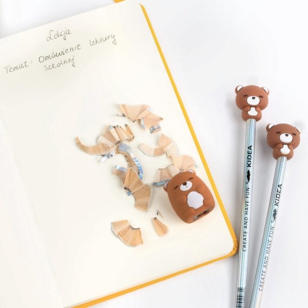 TEMPERÓWKA i 2x OŁÓWEK ZESTAW 3w1 MISIE DLA DZIECI KIDEA z MISIEM DO SZKOŁY