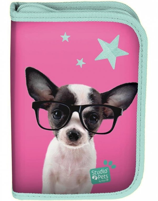 Piórnik Szkolny z Pieskiem w Okularach Otwierany [PTD-001]