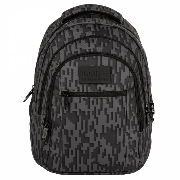 PLECAK MŁODZIEŻOWY CZARNY BACKUP SZKOLNY DERFORM 4 komorowy KOMPLET 5w1