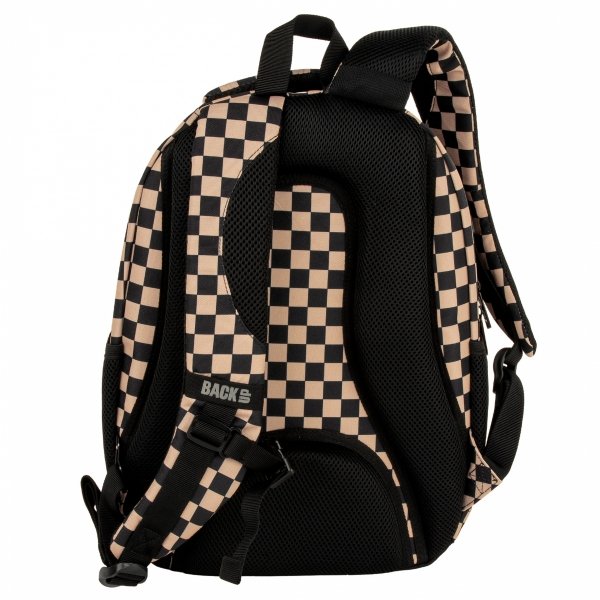 SZKOLNY PLECAK MŁODZIEŻOWY BACKUP KOMPLET 5w1 SZACHOWNICA BEŻOWA KRATA