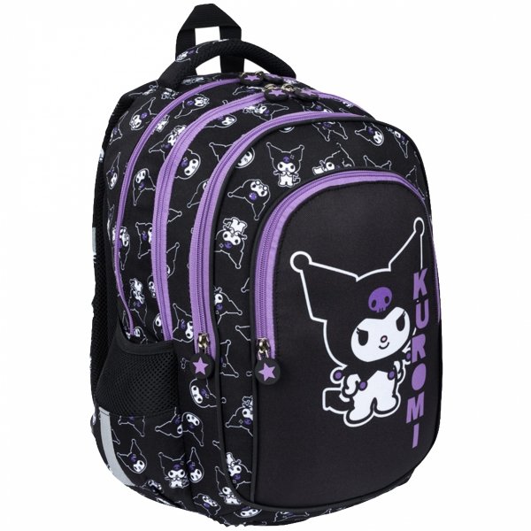 KUROMI BLACK PLECAK KOMPLET 5 ele MAJEWSKI DLA DZIEWCZYNY 4-komorowy