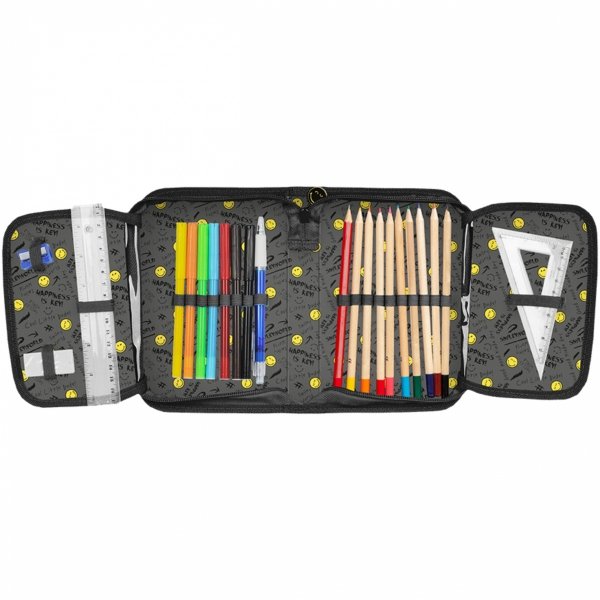 SMILLEY TORNISTER SZKOLNY DO KLAS 1-4 BUŹKI EMOTKI EMITIKONY KOMPLET 3 ele.