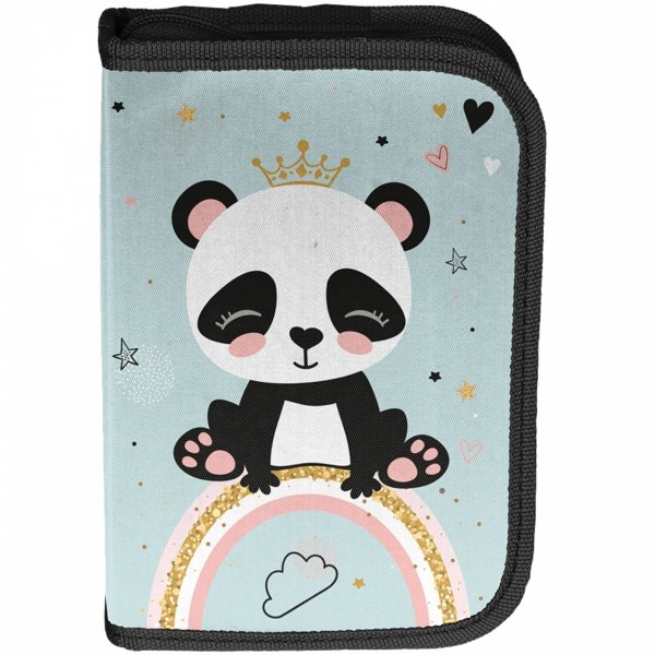 KOMPLET 5el TORNISTER SZKOLNY MIŚ PANDA DLA DZIEWCZYNKI DO 1 KLASY MIĘTOWY