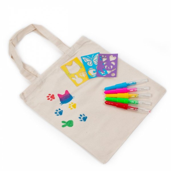 Markery do Tkanin 5 kolorów w Sprayu z Szablonami Zwierzaki Kidea Flamastry Pisaki [MTSSZ5KA]
