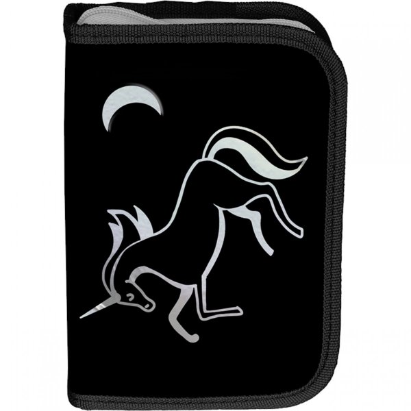 Czarny Piórnik Jednokomorowy Paso Unicorn [PP23OL-P001BW]