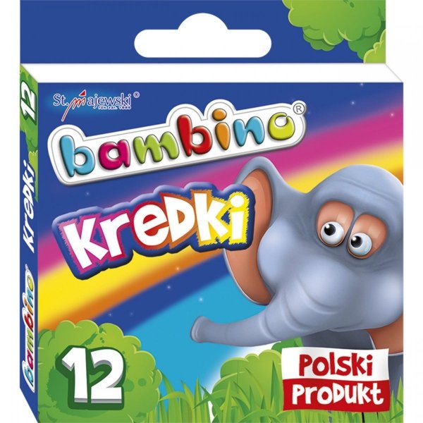 Prawdziwe Kredki Bambino Szkolne 12 Kolorów St.Majewski [000225]