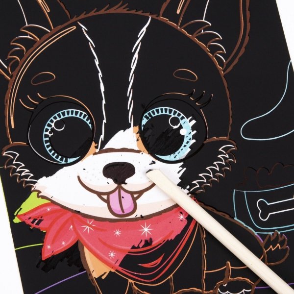 Wydrapywanka Kolorowanka Pieski Pies 6 Arkuszy + Rysik [WYPKA]