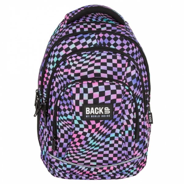 PLECAK SZKOLNY MŁODZIEŻOWY BACKUP DLA DZIEWCZYNY SZACHOWNICA ZESTAW 5w1