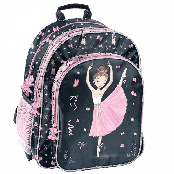 PLECAK SZKOLNY TANCERKA DLA DZIEWCZYNY DO 1 KLASY KOMPLET 3w1 BALERINA PASO
