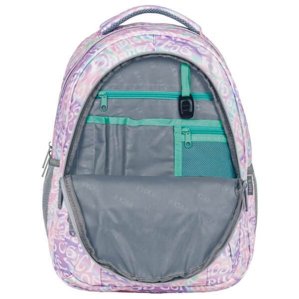 MŁODZIEŻOWY PLECAK BACKUP DZIEWCZĘCY SZKOLNY KOMPLET 5w1 KREMOWE NAPISY