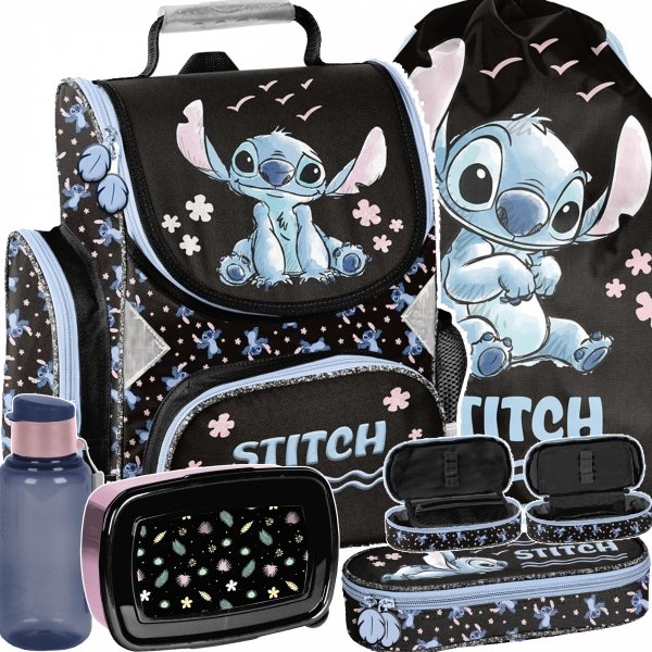 STITCH TORNISTER DO 1 KLASY DLA DZIEWCZYNY KOMPLET 5w1 STICH i LILO PLECAK