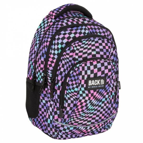 PLECAK SZKOLNY MŁODZIEŻOWY BACKUP DLA DZIEWCZYNY SZACHOWNICA ZESTAW 5w1