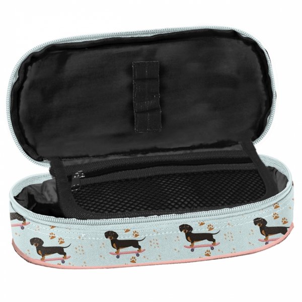 PIÓRNIK Z PIESKIEM SZKOLNY DLA DZIEWCZYNY OTWIERANY Z KLAPKĄ PIESEK DOG PASO