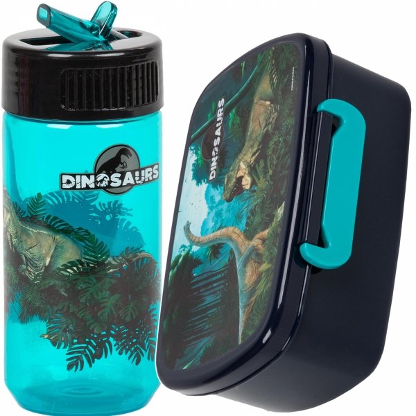 DINOZAURY ZESTAW 5w1 PLECAK DLA CHŁOPAKA SZKOLNY DO PODSTAWÓWKI DO KLAS 1-4