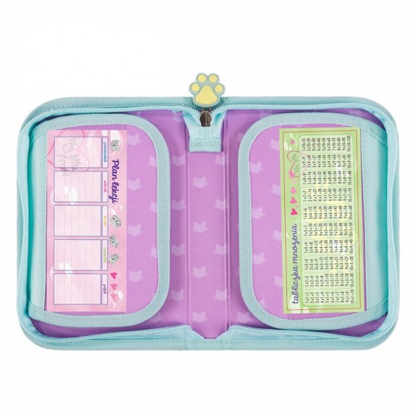 PIÓRNIK Z KOTKIEM SZKOLNY OTWIERANY KOT MAJEWSKI DLA DZIEWCZYNY