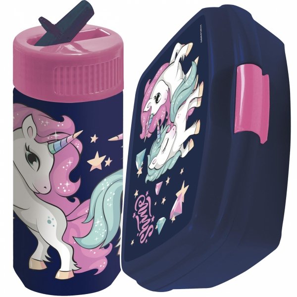 JEDNOROŻEC KOMPLET 2w1 BIDON ŚNIADANIÓWKA UNICORN DERFORM DLA DZIEWCZYNEK