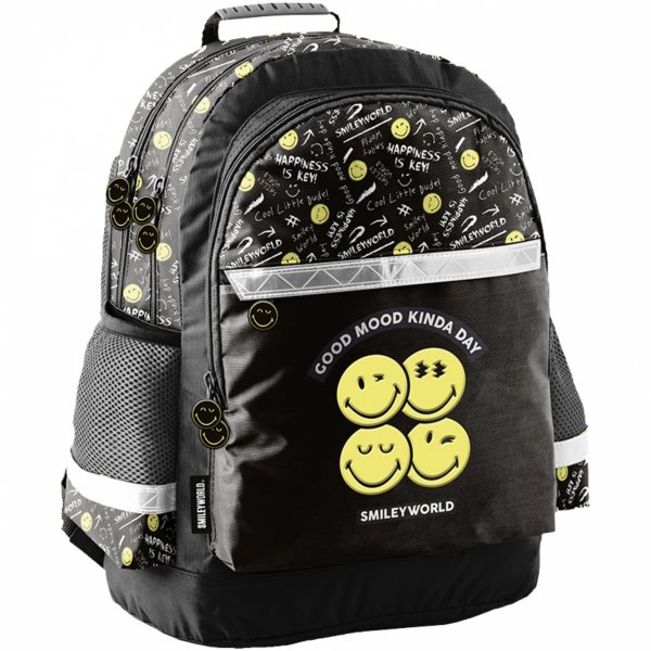 ZESTAW 3w1 SMILEY PLECAK SZKOLNY DZIECIĘCY TORNISTER BUŹKI EMOTKI EMITIKONY