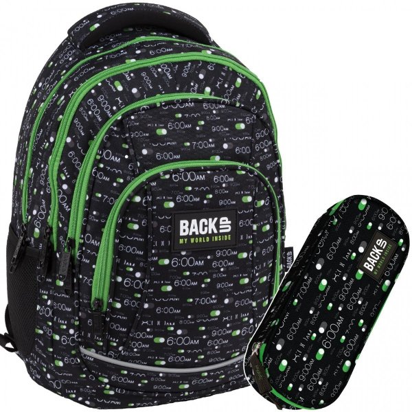Zestaw Godziny Clock BackUP Plecak Szkolny Młodzieżowy [PLB4A85]