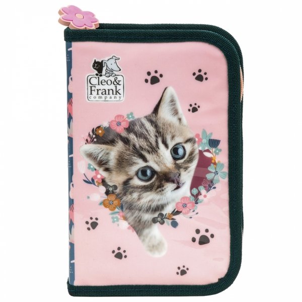 Kot Dziewczęcy Piórnik Derform z kotkiem do Szkoły Podstawowej [PWJCF41]