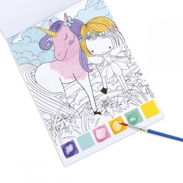 Malowanka z Farbkami i Pędzelkiem Jednorożec Wróżka Kidea [MFPWKA]
