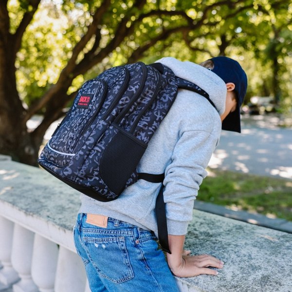 BACKUP PLECAK SZKOLNY MŁODZIEŻOWY ZESTAW 4 ele ANTYCZNY DLA CHŁOPAKA NAPISY