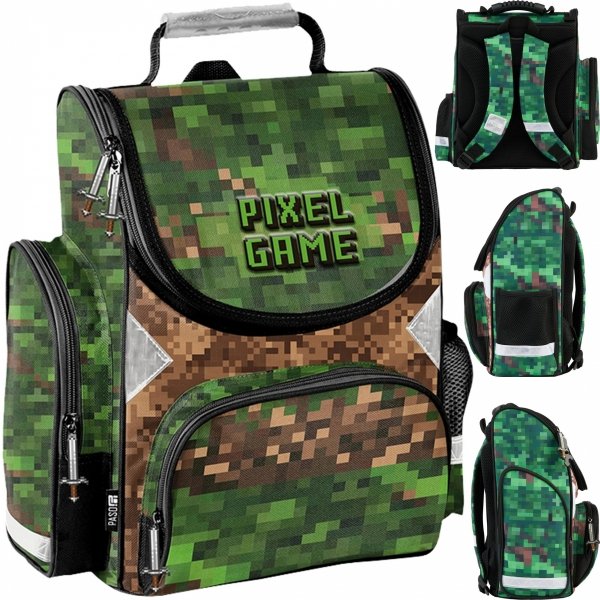 PIKSELE TORNISTER MINECRAFT SZKOLNY GAMING GRY DLA CHŁOPAKÓW DO KLAS 1-4