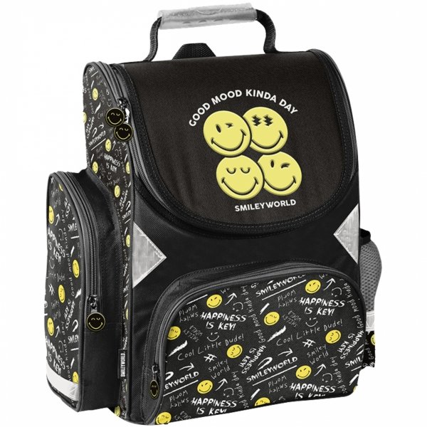 SMILLEY TORNISTER SZKOLNY DO KLAS 1-4 BUŹKI EMOTKI EMITIKONY KOMPLET 5 ele.