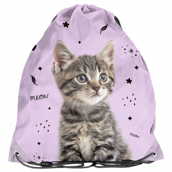 TORNISTER KOT DZIEWCZĘCY SZKOLNY Z KOTKIEM DO 1 KLASY KOTEK KOMPLET 5w1