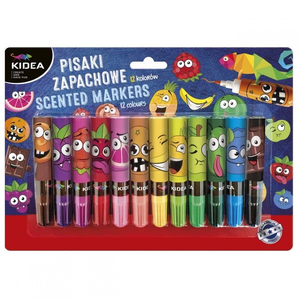 Zapachowe Flamastry Pisaki Owocowe 12 Kolorów Kidea [PZ12KA]