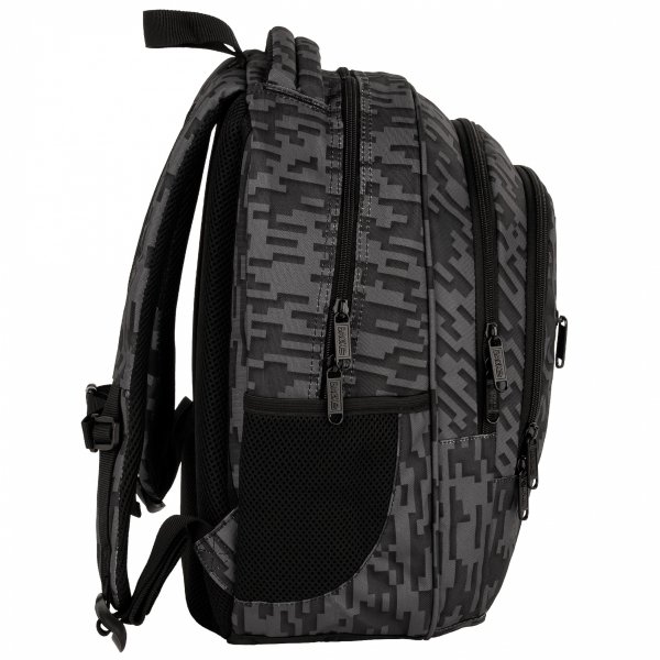 CZARNY PLECAK MŁODZIEŻOWY BACKUP SZKOLNY DERFORM 4 komorowy KOMPLET 5w1