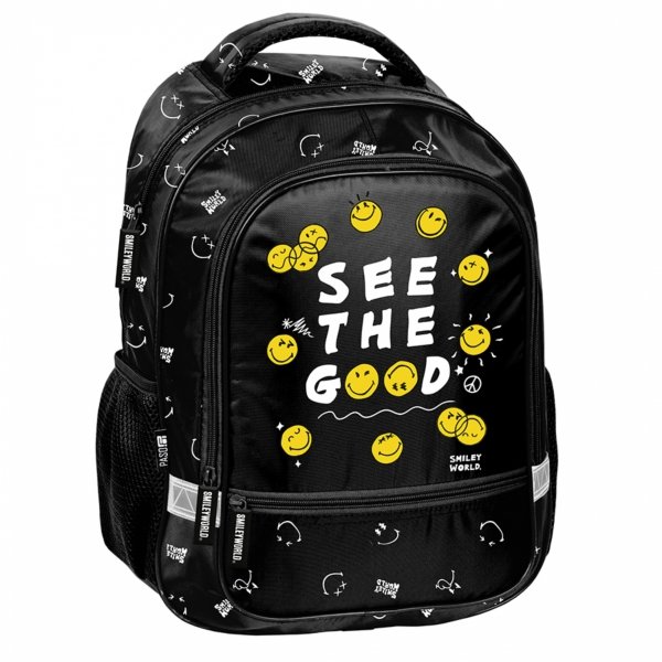 SMILEY PLECAK SZKOLNY DO 1 KLASY EMOTIKONY KOMPLET 5 ele BUŹKI EMOTKI PASO