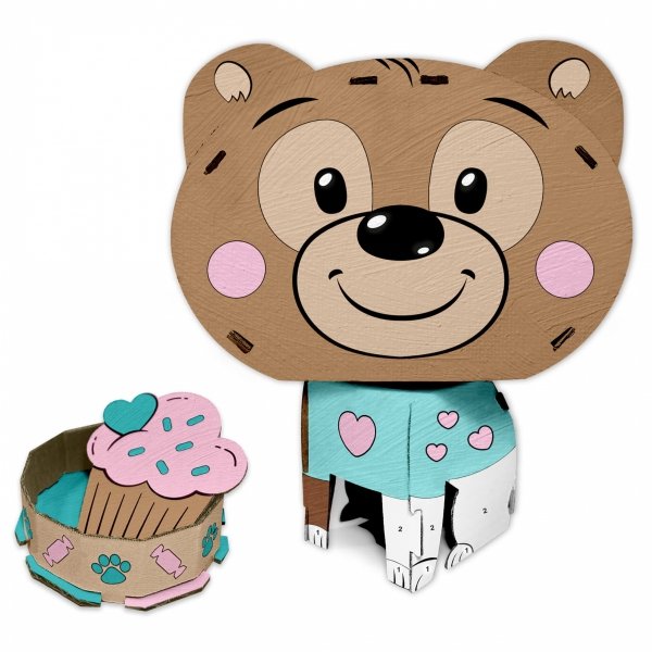 Figurka 3D Malowanie po Numerach Miś Kidea zestaw [F3DMNMKA]