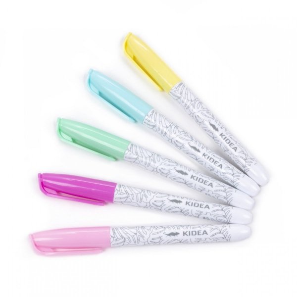 Pastelowe Markery do Obuwia i Tkanin 5 kolorów Kidea [MPOT5KA]