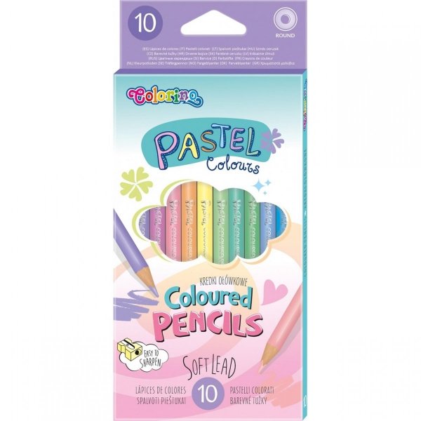 Pastelowe Kredki Colorino 10 kolorów Okrągłe [80813PTR]