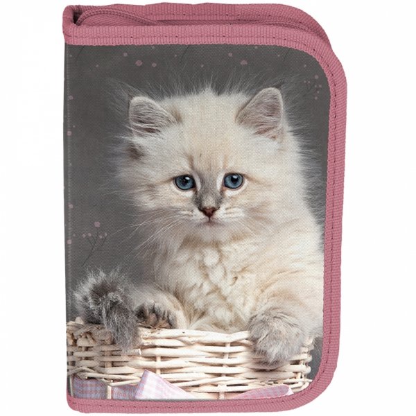 PLECAK KOTY SZKOLNY DLA DZIEWCZYNEK ZESTAW 5 ele DO PODSTAWÓWKI Z KOTKIEM