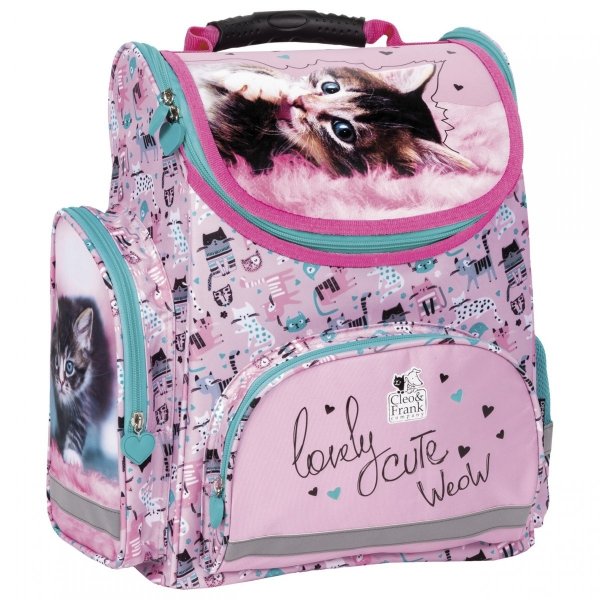 Piekny Tornister z Kotkiem dla Dziewczyny Komplet Szkolny [TEMBCF35 ]