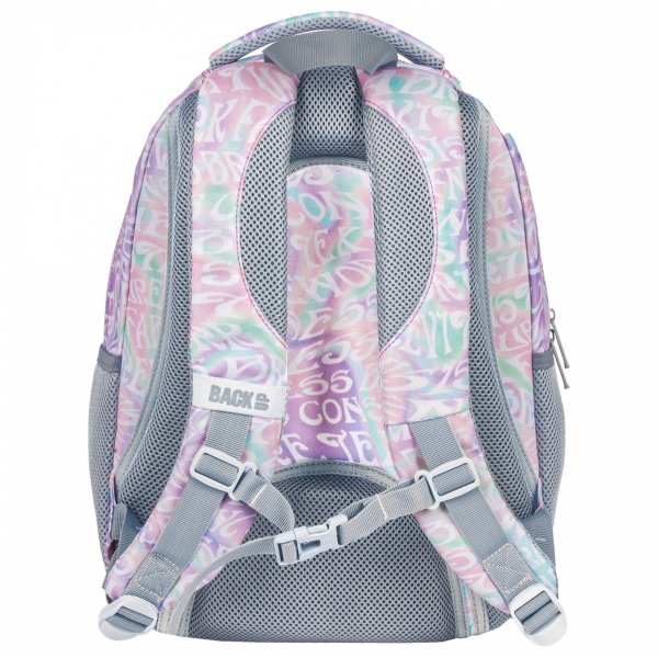 MŁODZIEŻOWY PLECAK BACKUP DZIEWCZĘCY SZKOLNY ZESTAW 5w1 KREMOWE NAPISY